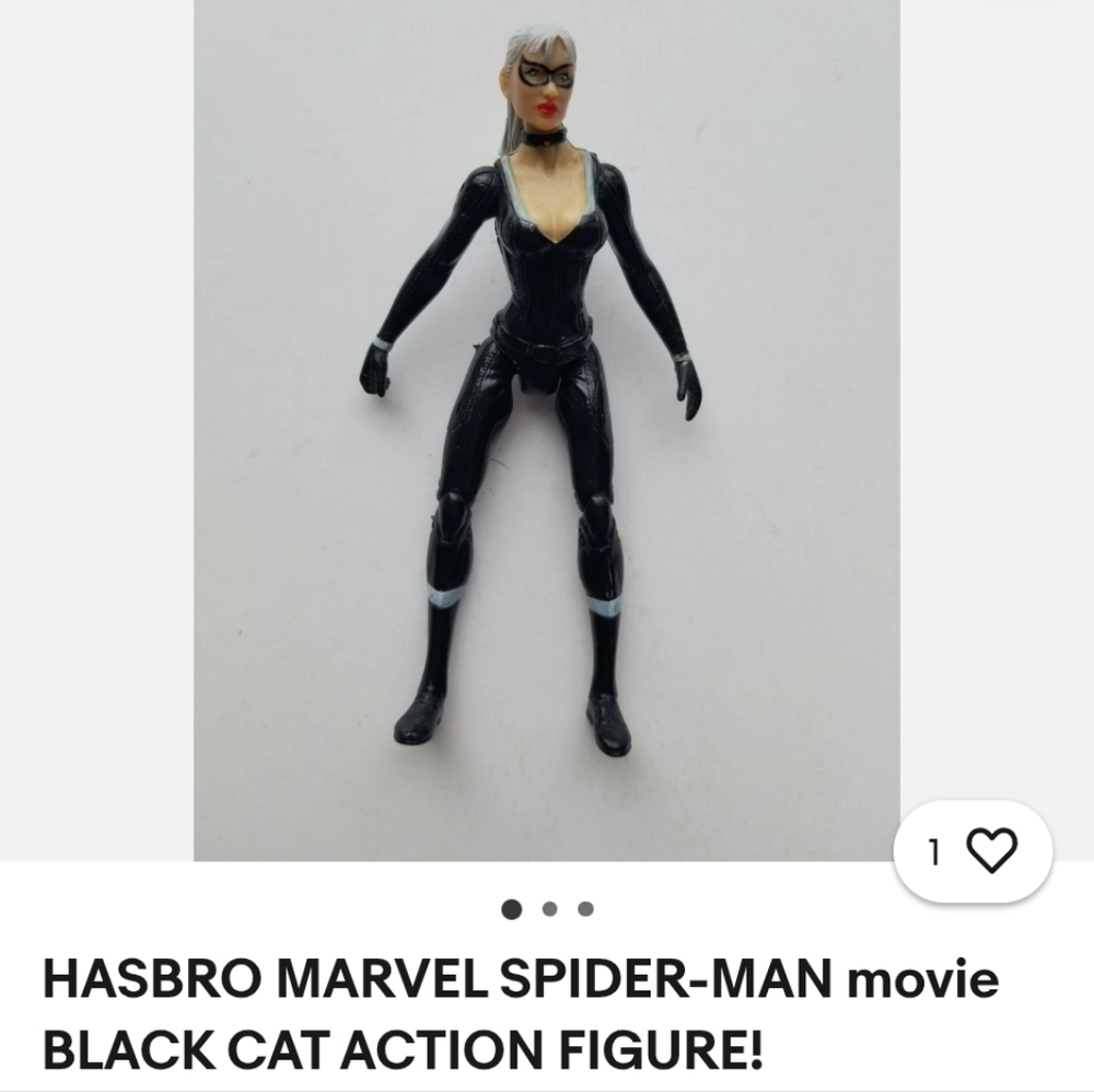 Vintage 2007 Hasbro Black Cat Woman Spiderman Action Figure!